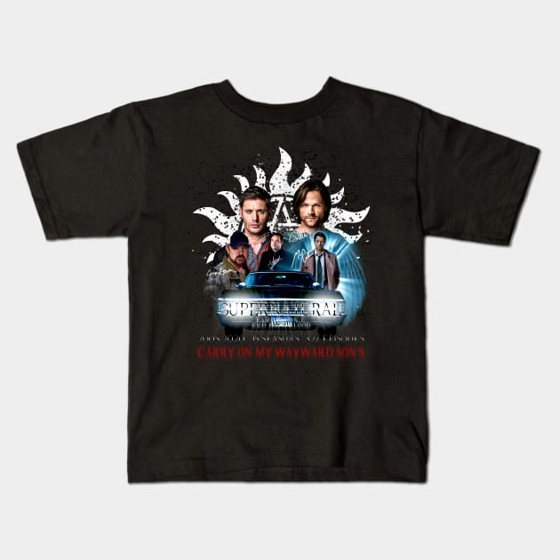 Limited Edition Supernatural Family don't end with Blood 4W Signed Kids T-Shirt by Ratherkool